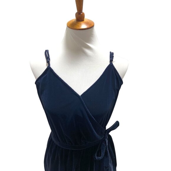 Gap Velvet Jumpsuit Midnight Navy Blue Size M Holiday - Picture 10 of 16